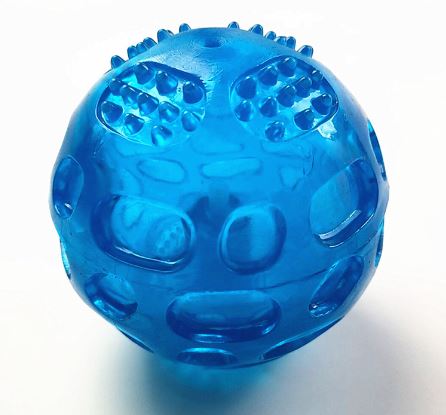 Waterproof squeak ball for dogs in blue